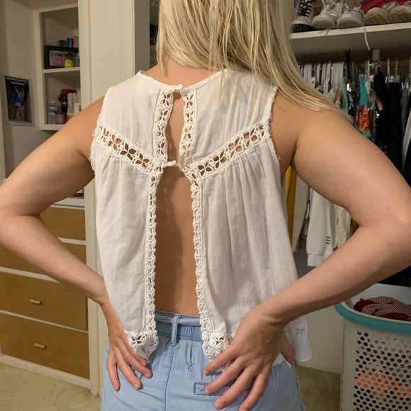 White Open Back Beach Shirt - Picture 2 of 2